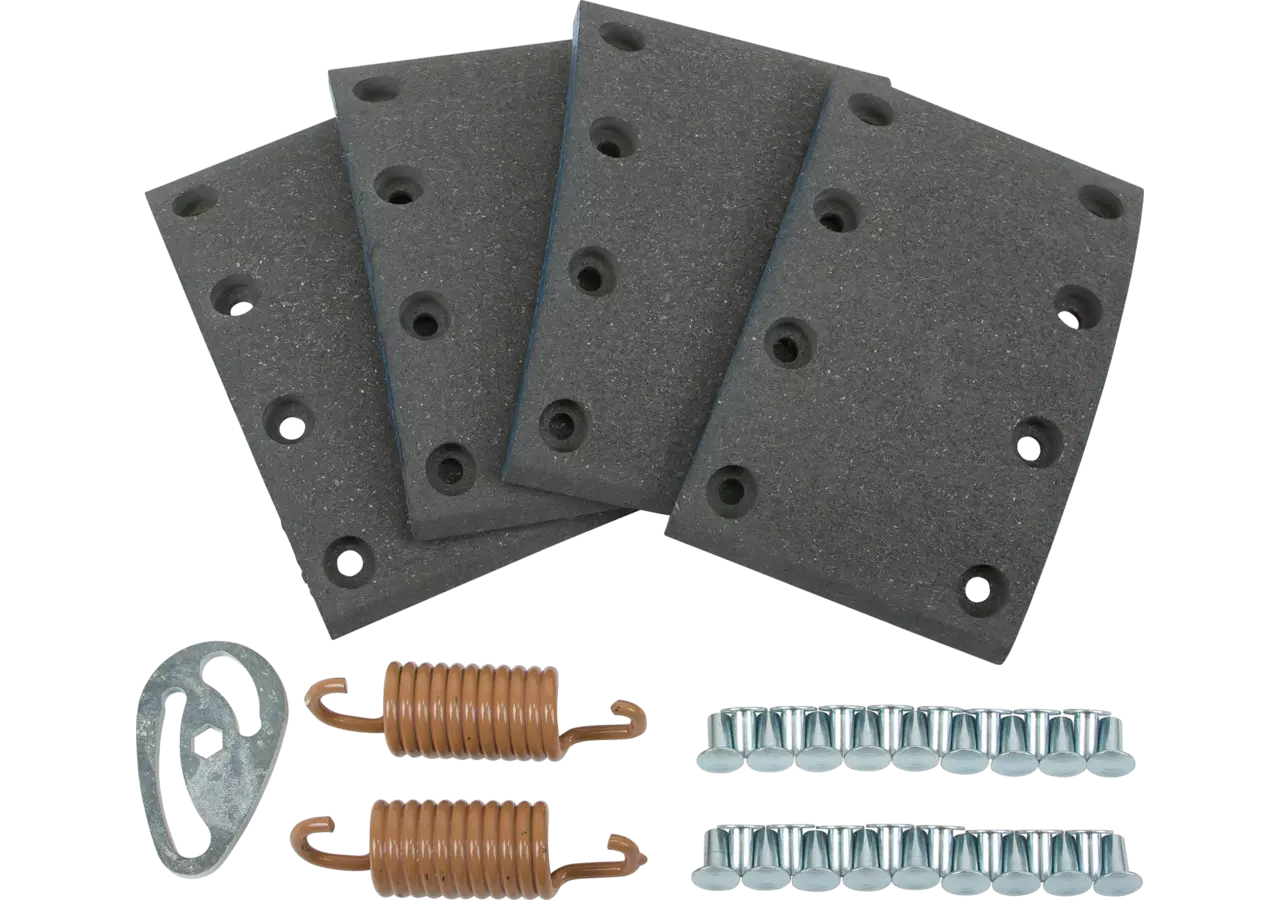 Bremsbelagsatz 406 x 120 mm, mit Federn 5 mm, Nieten und Twistlock ADR, für Bremse 412S ADR