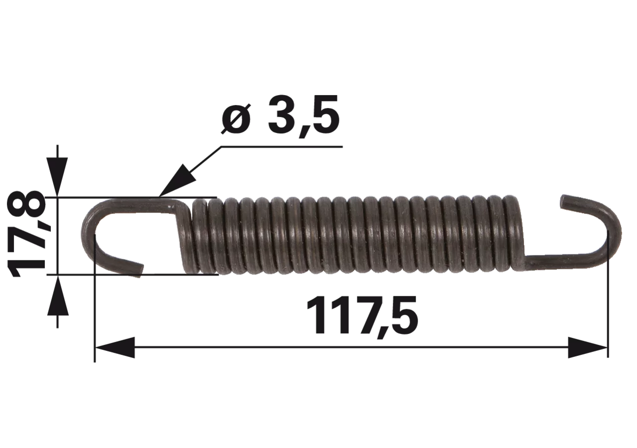 Feder für Bremsbacke 300 x 90 mm, mit Rückfahrautomatik passend zu FAD GartenShop24