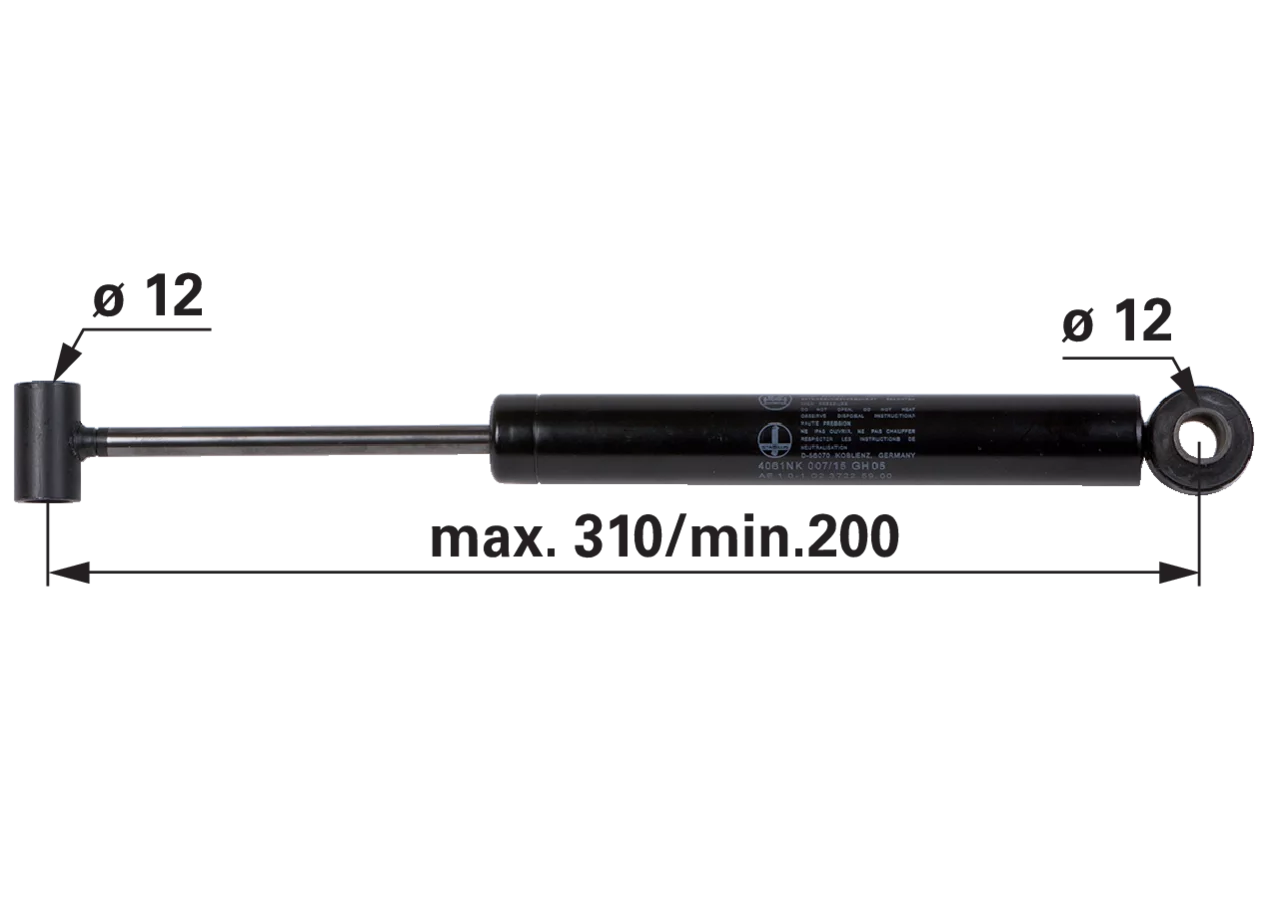 Stoßdämpfer passend zu BPW ZAF 1,0-2 Stabilus