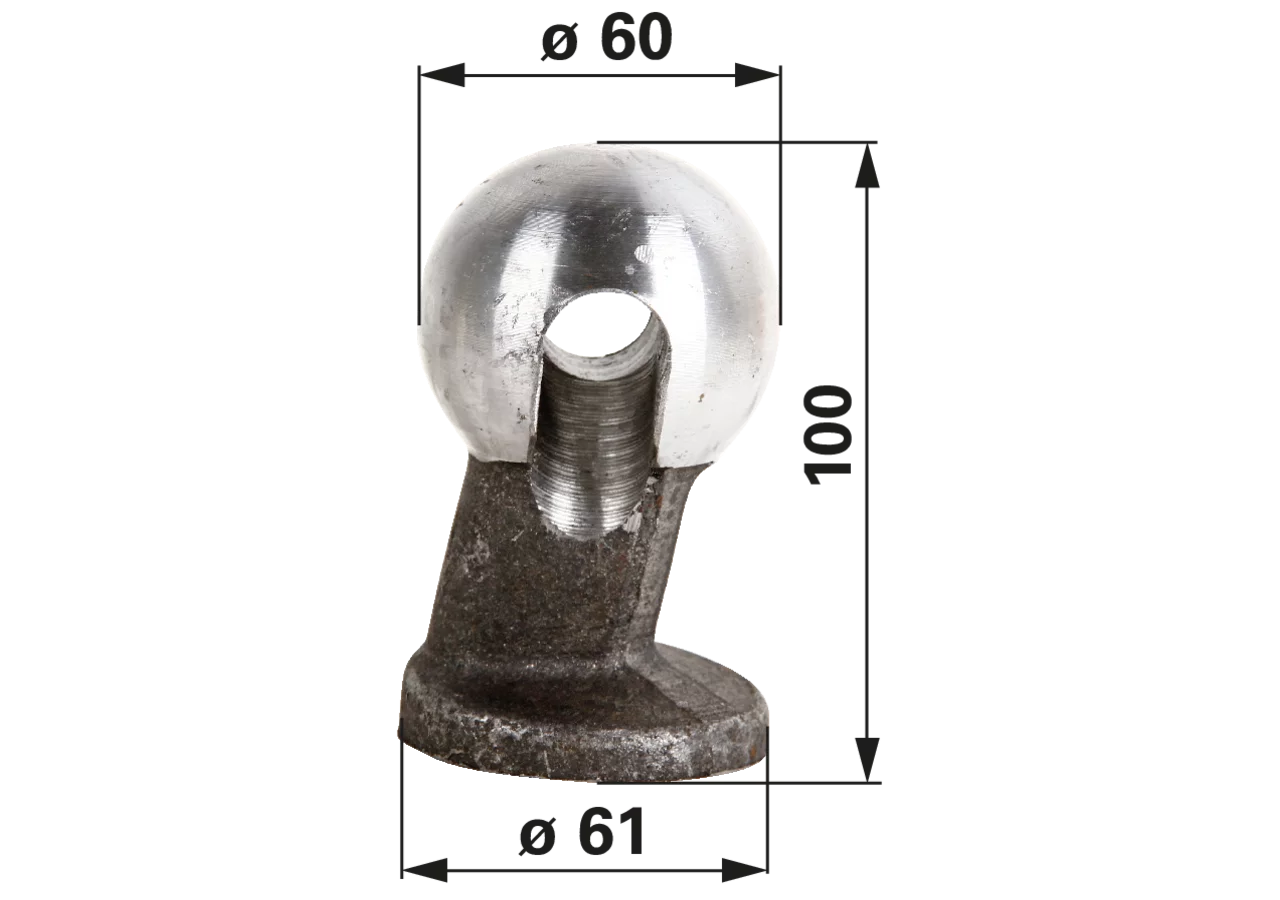Kugel 60 mm, mit Langloch, links GartenShop24