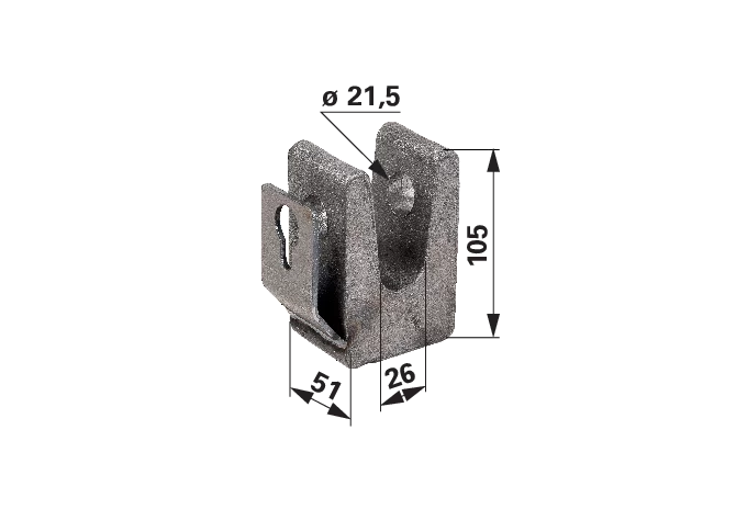 Kipplager Typ 2, 70 x 50 mm, für Dm 77 mm GartenShop24