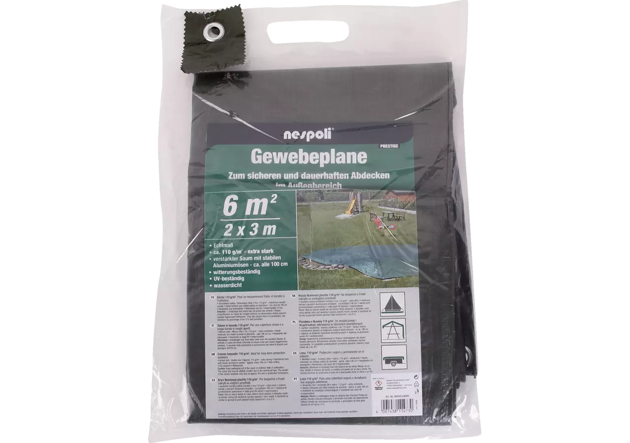 Abdeckplane Grün, 2 x 3 m ca. 110 g/m² GartenShop24