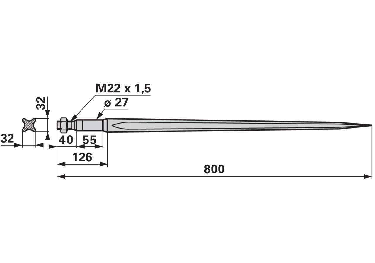 Frontladerzinke zu Frauscher, 800 mm GartenShop24
