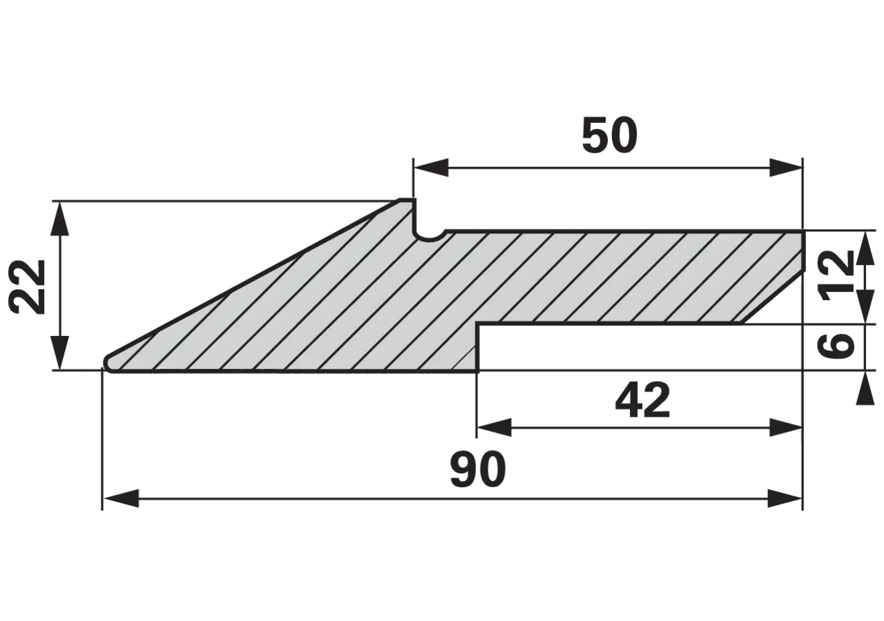 Schürfleiste Standard, 90 x 22 mm 3 Meter GartenShop24