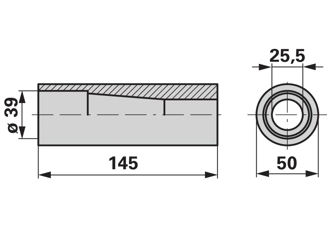 Zentrierbuchse M20/M22, Länge 145 mm GartenShop24