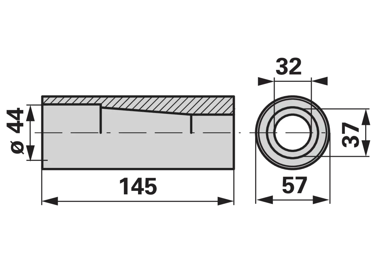 Zentrierbuchse M28, Länge 145 mm GartenShop24