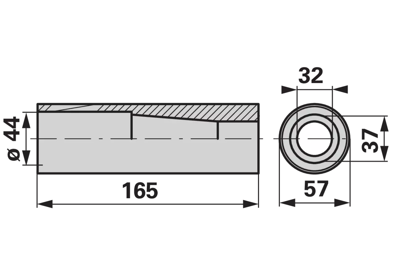 Zentrierbuchse M28, Länge 165 mm GartenShop24