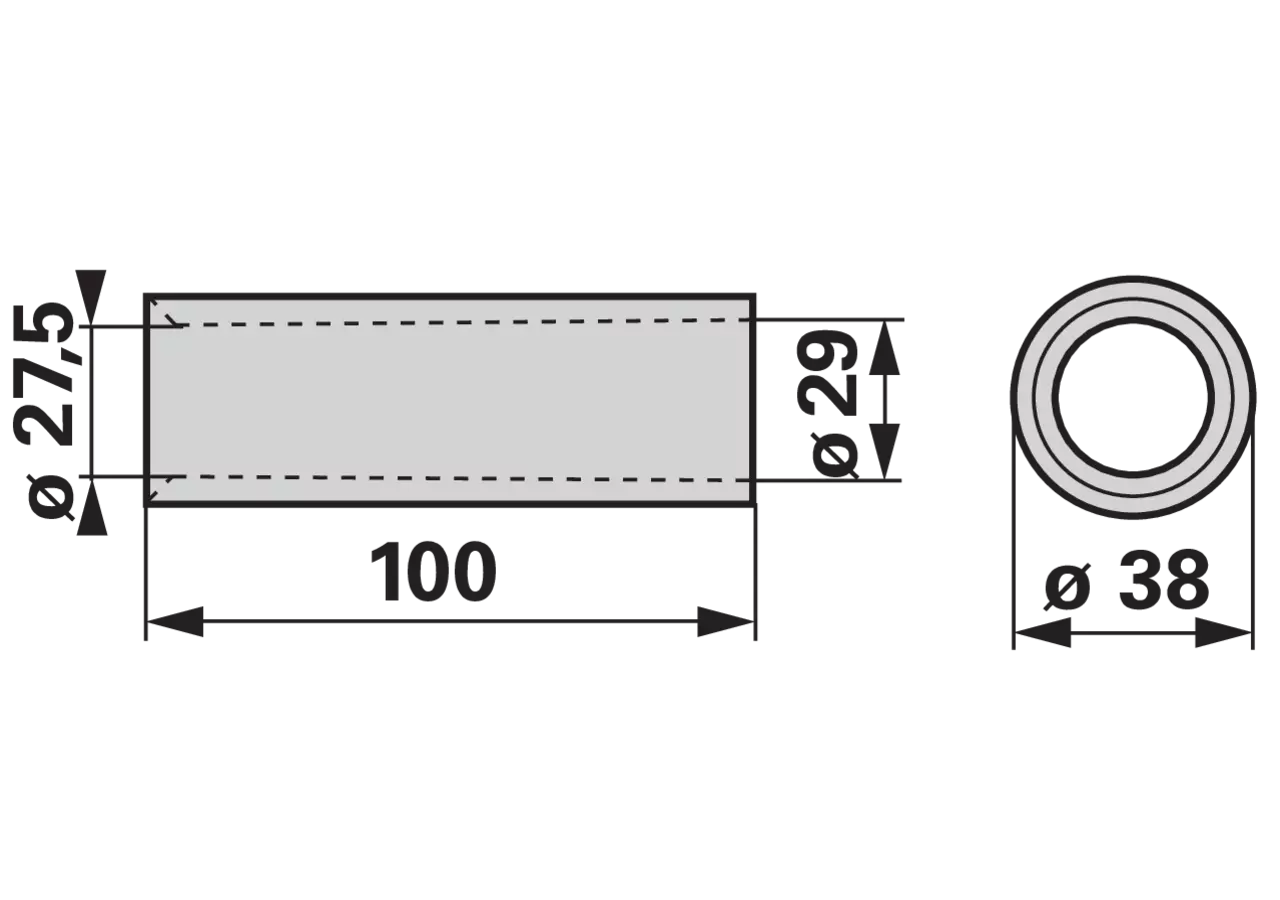 Buchse zu M20, M22, Länge 100 mm GartenShop24