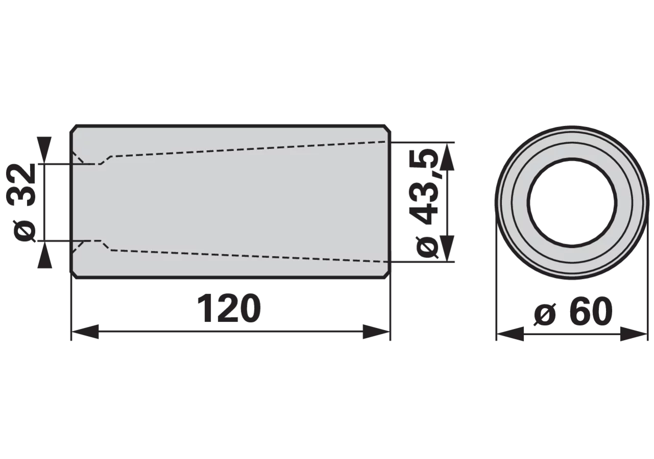 Buchse zu M28, Länge 120 mm GartenShop24