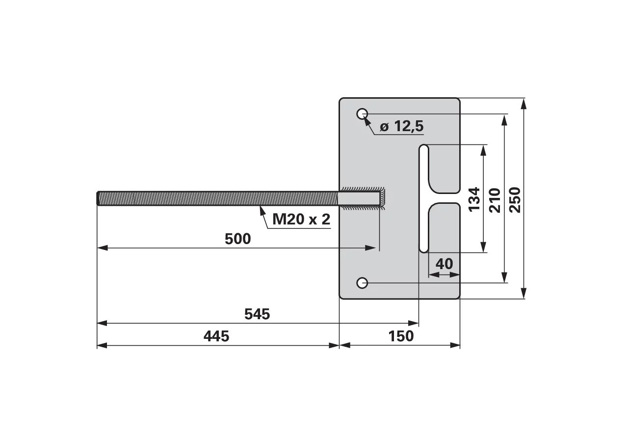 Kranaufhängung M20 x 2, 500 mm, für IPE 240, HE 120 GartenShop24 - Hochwertige Gartengeräte