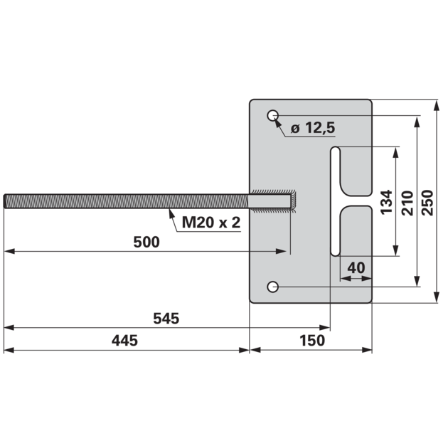 Kranaufhängung M20 x 2, 500 mm, für IPE 240, HE 120 GartenShop24 - Hochwertige Gartengeräte