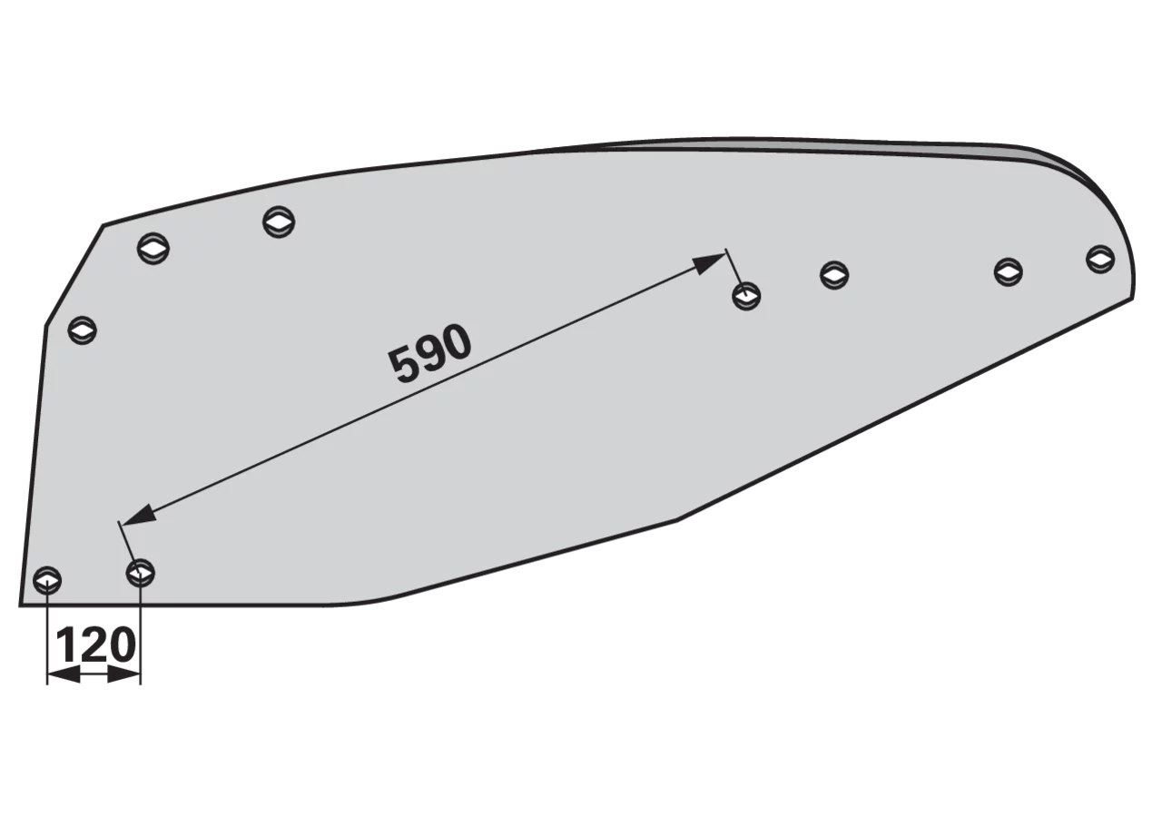 Mollblech links – passend für Gregoire Besson 173459 Lochabstand (LA) 120 mm FRANK