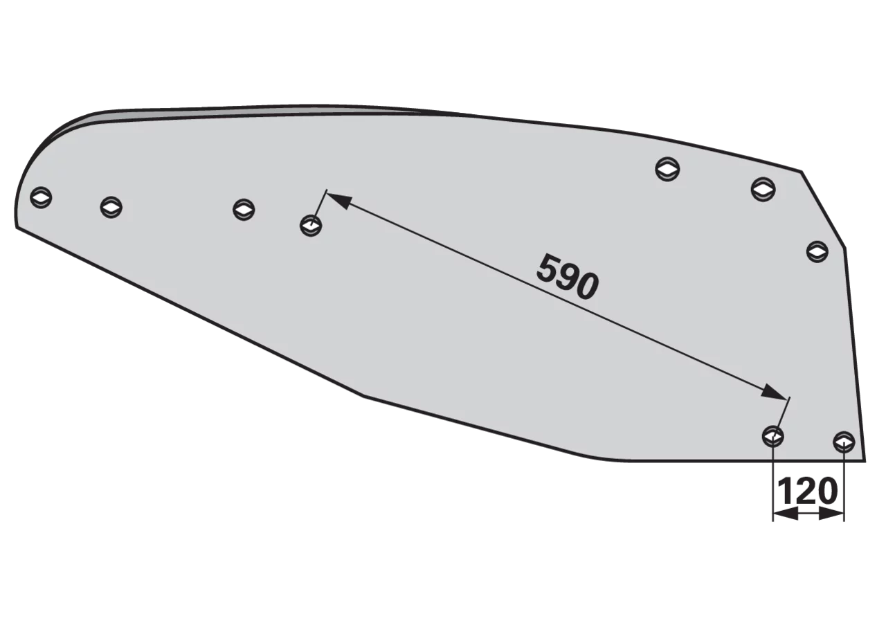 Mollblech rechts – passend für Gregoire Besson 173460 Lochabstand (LA) 120 mm FRANK