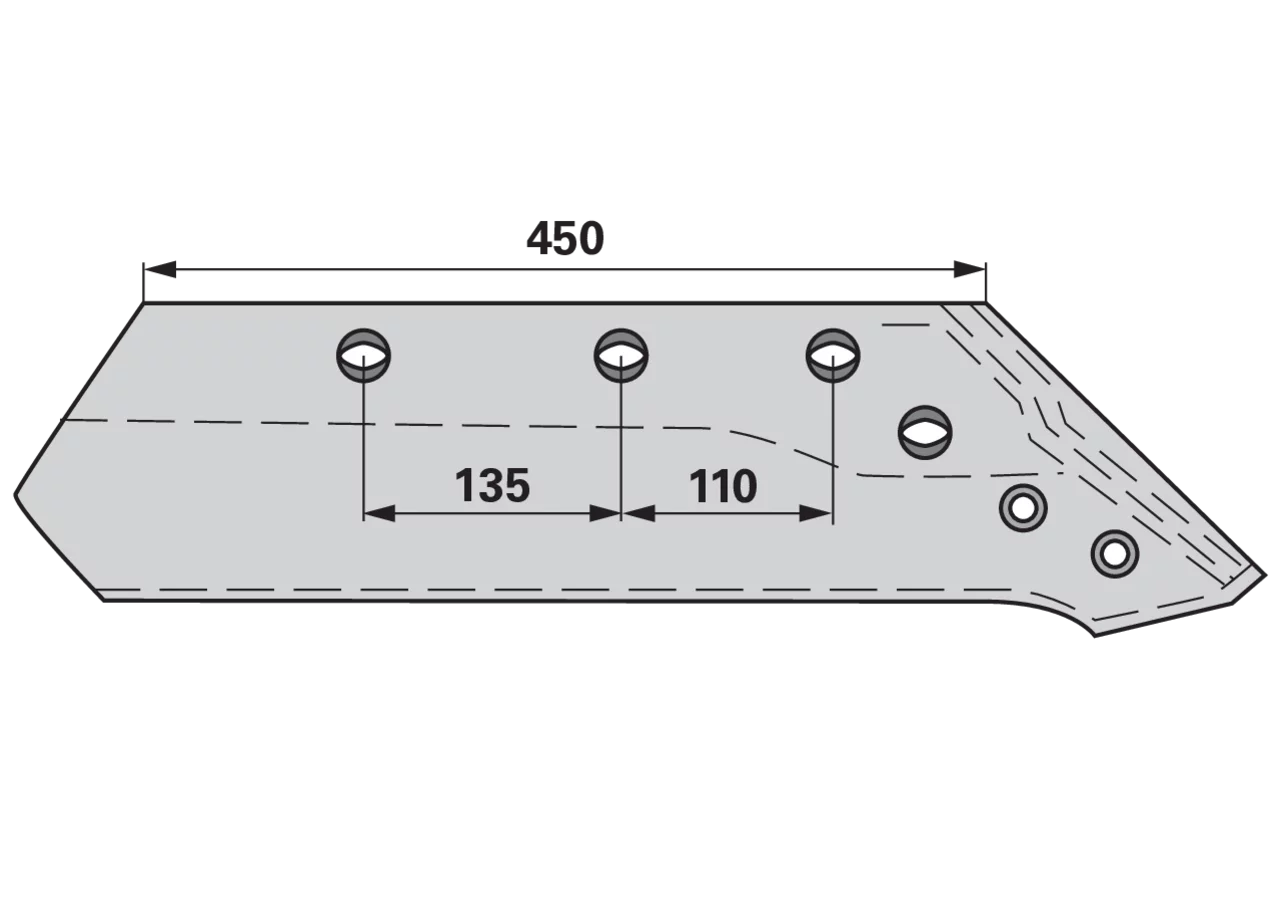 Wechselspitzschare rechts – passend für Kuhn 622234 iQparts