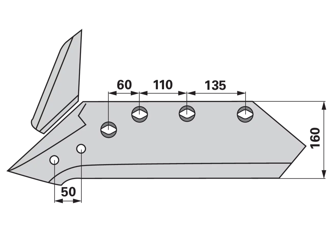 Wechselspitzschare links – passend für Kuhn 583893 iQparts