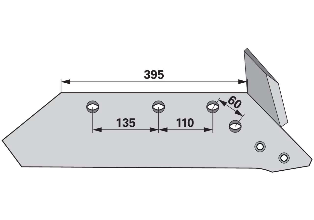 Wechselspitzschare rechts – passend für Kuhn 580886 iQparts