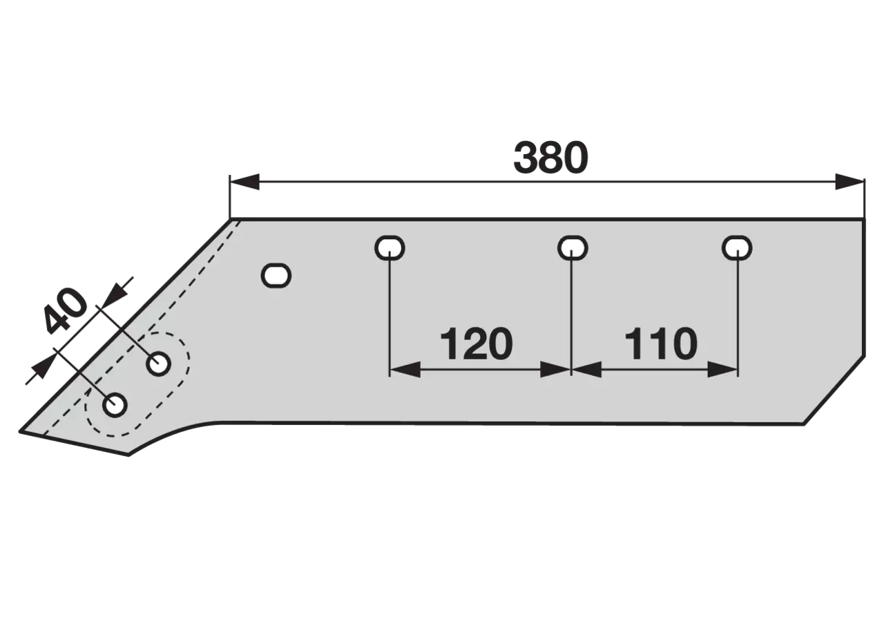 Wechselspitzschare links – passend für Kverneland 063017 Breite 165 mm iQparts