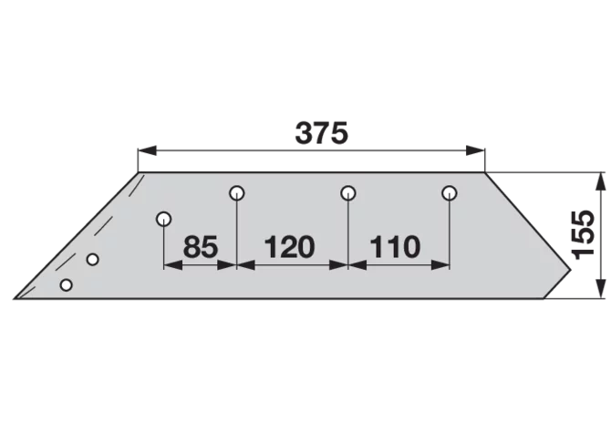 Wechselspitzschare links – passend für Kverneland 073005 Breite 155 mm iQparts