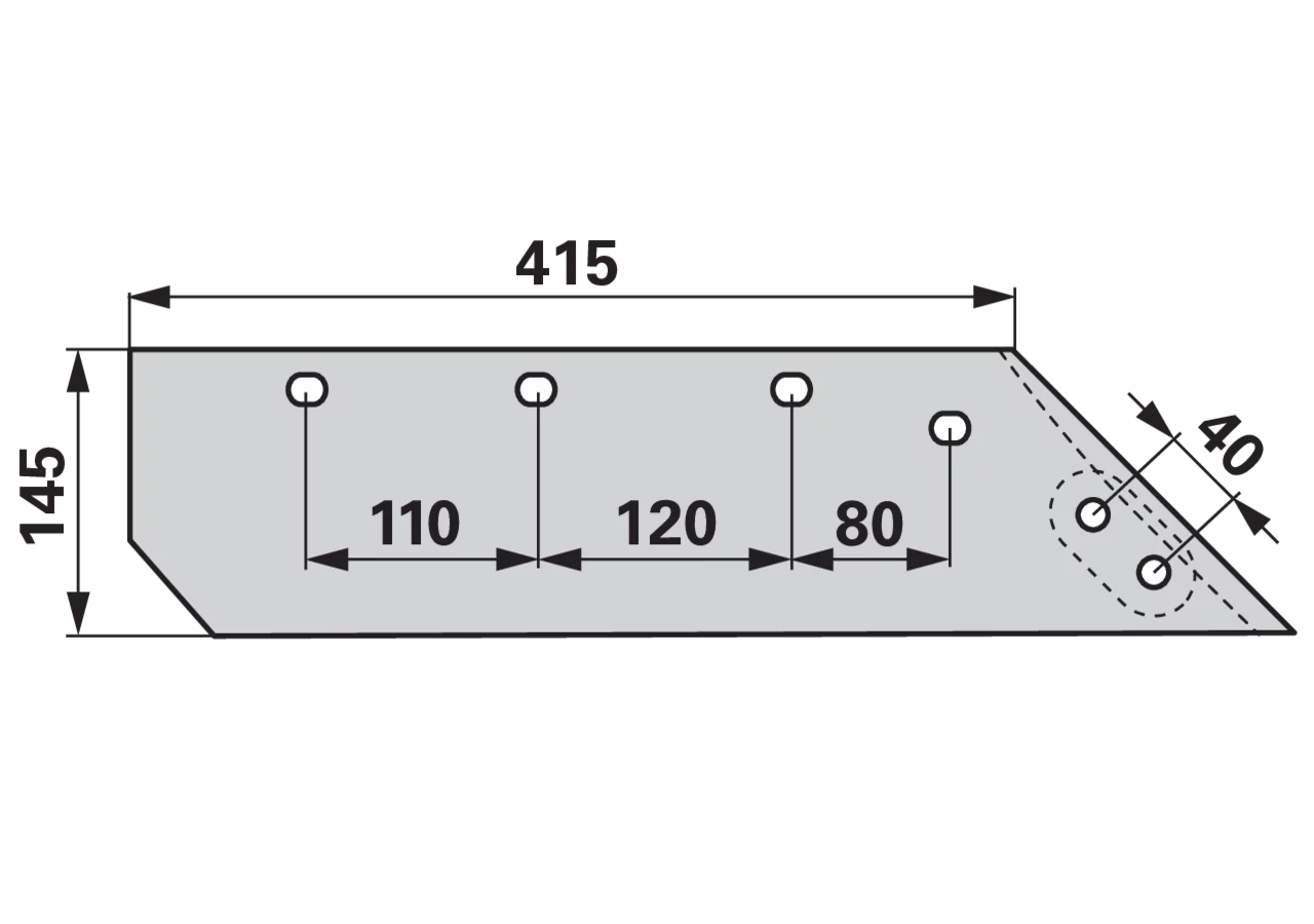 Wechselspitzschare rechts – passend für Kverneland 063014 Breite 145 mm Mölbro