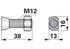 Pflugschraube Ovalkopf, M12 x 38 mm, Güte 12.9, 10 Stück mit Mutter GartenShop24