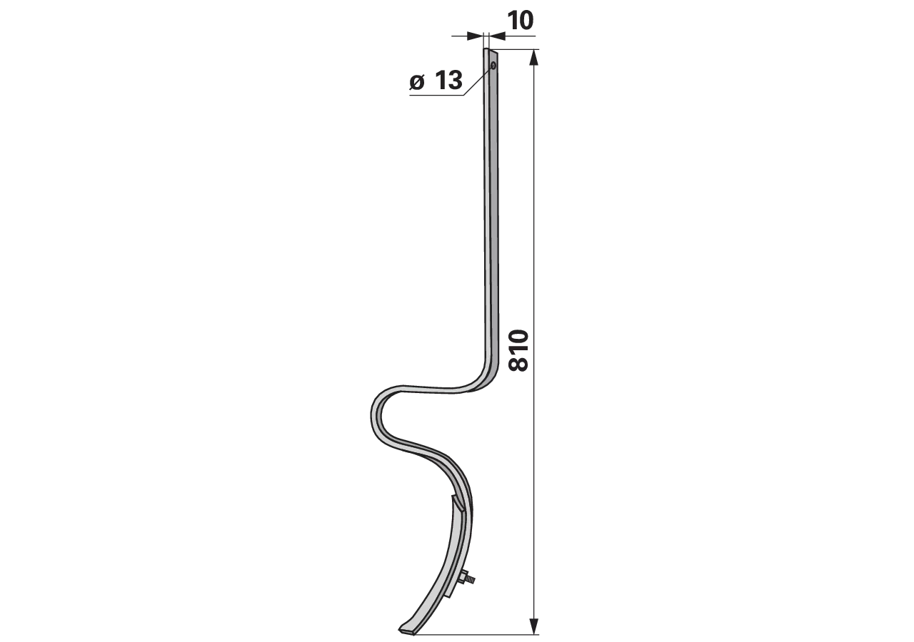 Spurlockererzinke komplett, 32 x 10 x 810 mm Bellota