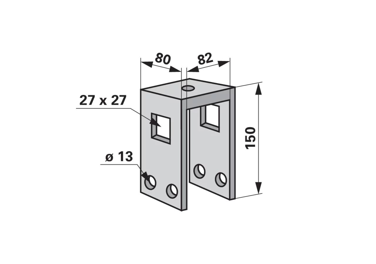 Zinkenhalterung für Rahmen 80 x 80 mm, Zinke 25 x 25 mm GartenShop24