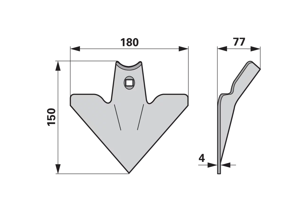 Gänsefußschar 180 x 4 x 150 mm GartenShop24 - Hochwertige Gartengeräte