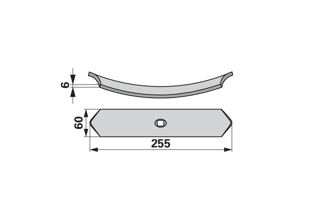 Normalschare 60 x 6 x 255 mm GartenShop24