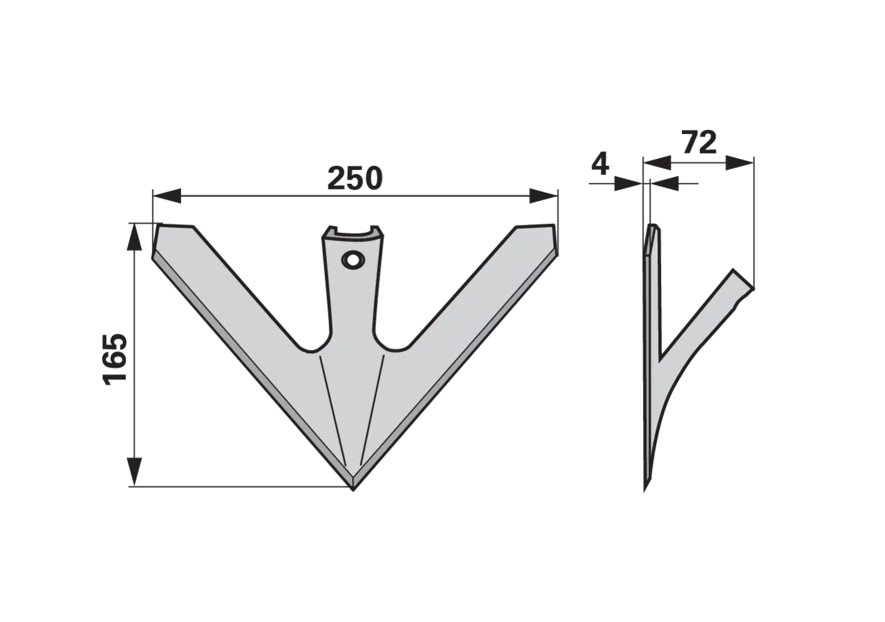 Schnellwechselschar Arbeitsbreite 250 mm für Bourgault Eco-Sweeps GartenShop24 - Hochwertige Gartengeräte