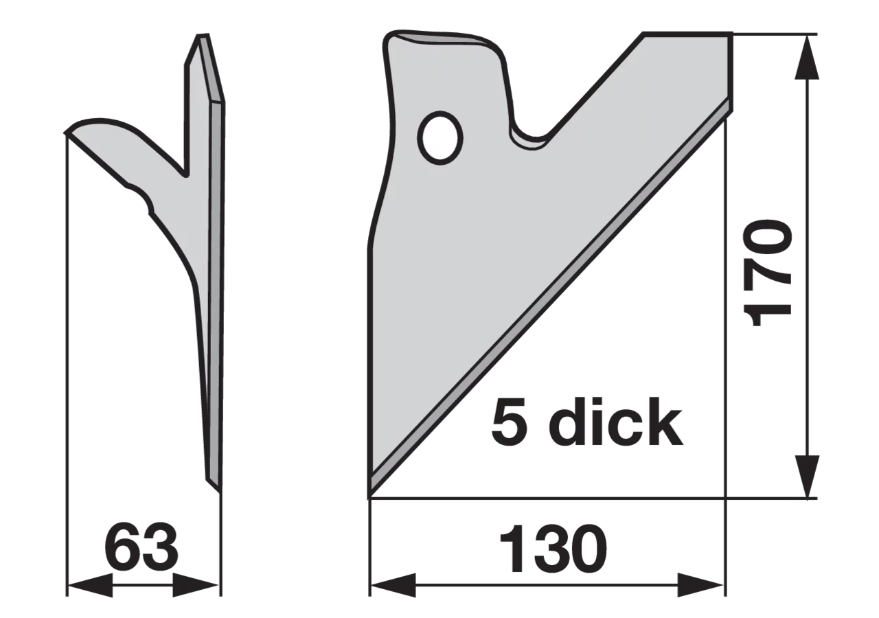 Halbschare links 130 x 5 mm GartenShop24 - Hochwertige Gartengeräte