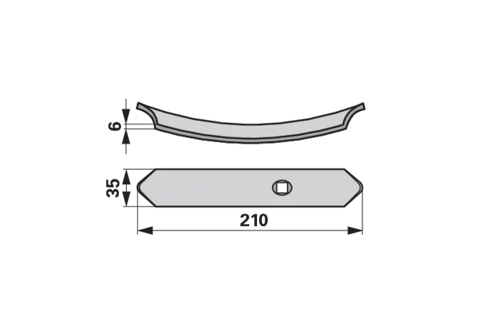 Normalschare 35 x 6 x 210 mm GartenShop24