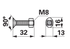 Planetenschraube M8 x 32 mm, Güte 8.8, mit Mutter, 10 Stück GartenShop24