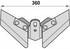 Flügelschare komplett, 360 x 8 mm, Lochabstand 45-75 mm bpt