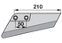 Flügelschare links, 210 x 8 mm, Lochabstand 50 mm bpt