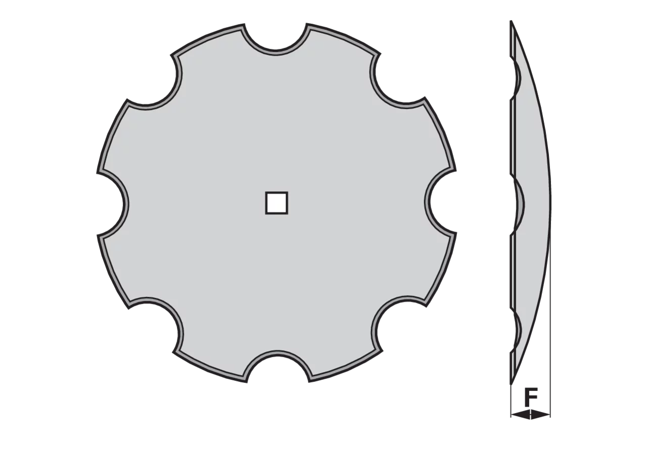 Eggenscheibe gezahnt, 610 mm, Vierkant 41 x 41 mm, Stärke 6 mm GartenShop24