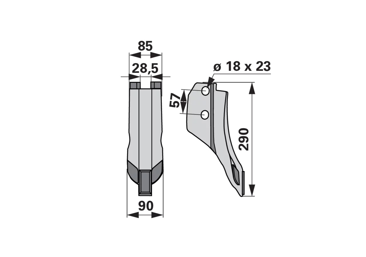 Scharspitze Hartmetall – passend für Horsch 00311069 Breite 90 mm AgriCarb