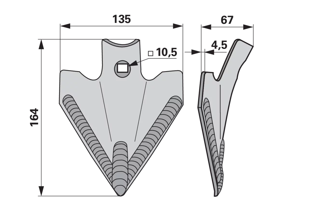 Gänsefußschar HR2 Breite: 135mm Universal passend AgriCarb