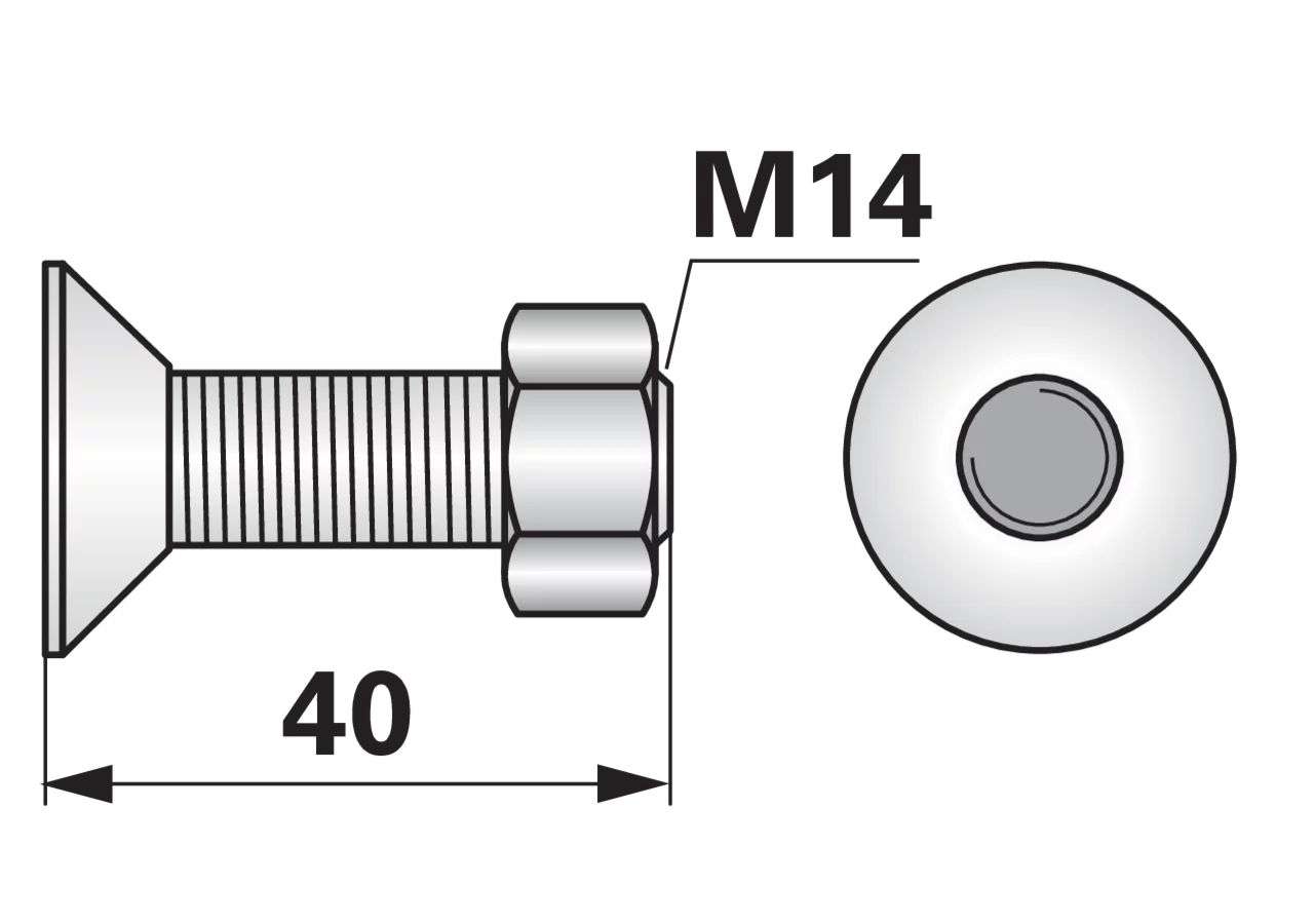 Senkkopfschraube M14 x 40 Güte 10.9 GartenShop24