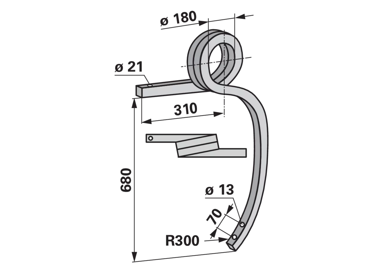 Schwergrubberstiel links, gedreht, 40 x 40 passend für Vogel und Noot G3147002 GartenShop24