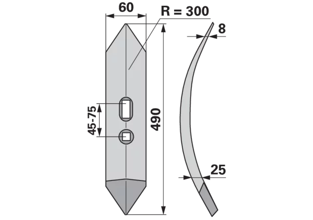 Grubberschare – passend für Köckerling 506008, Ausführung hartmetall GartenShop24