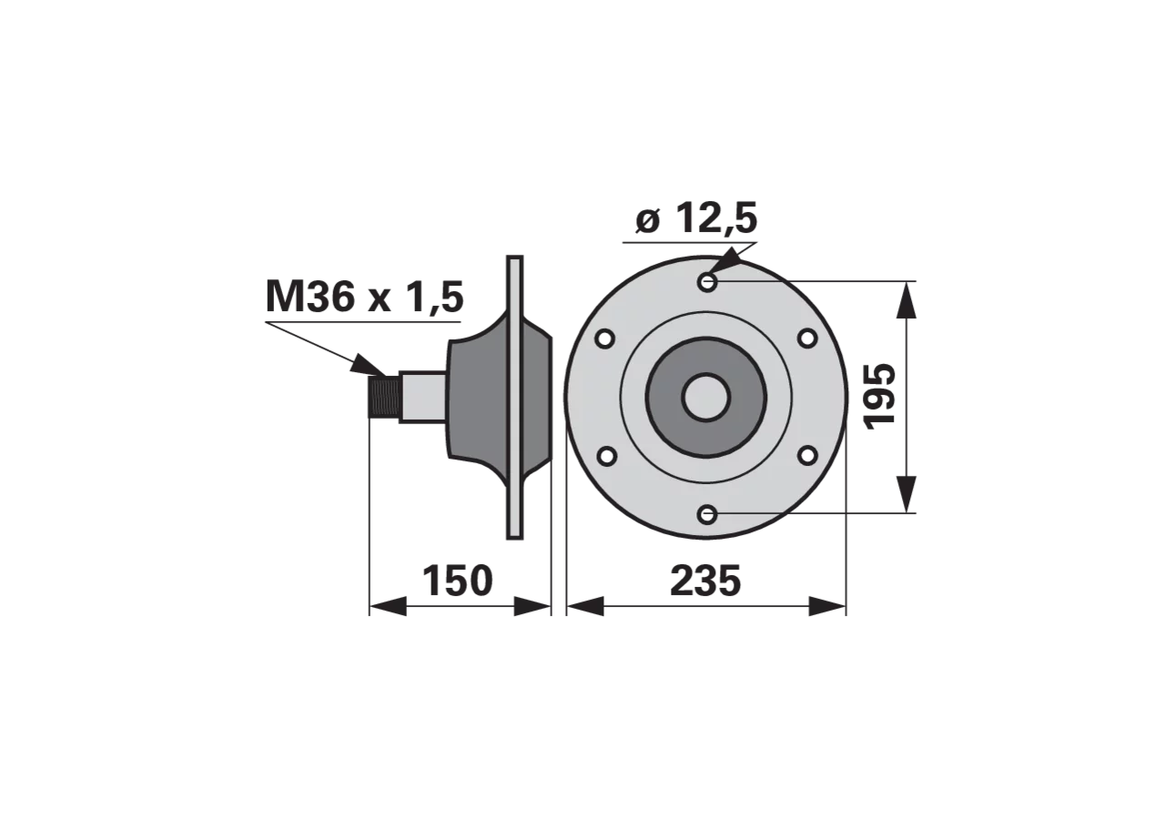 Lagereinheit links, M36 x 1,5 – passend für Lemken 55510016 GartenShop24