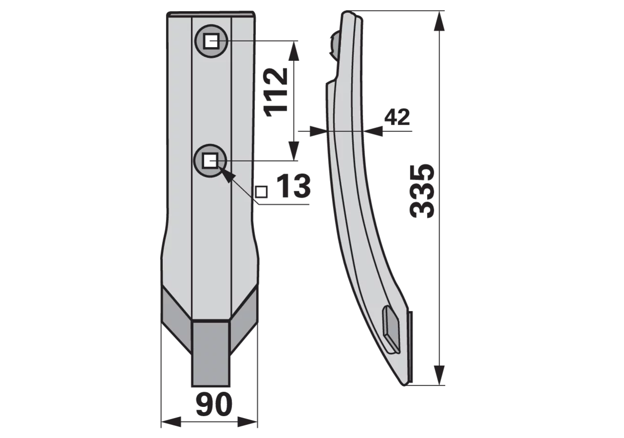 Scharspitze Hartmetall – passend für Köckerling 506065 Breite 90 mm AgriCarb