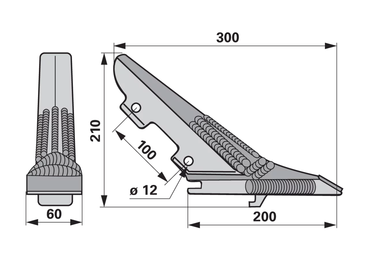 Scharspitze Hartmetall – passend für Gregoire-Besson 850108392 AgriCarb