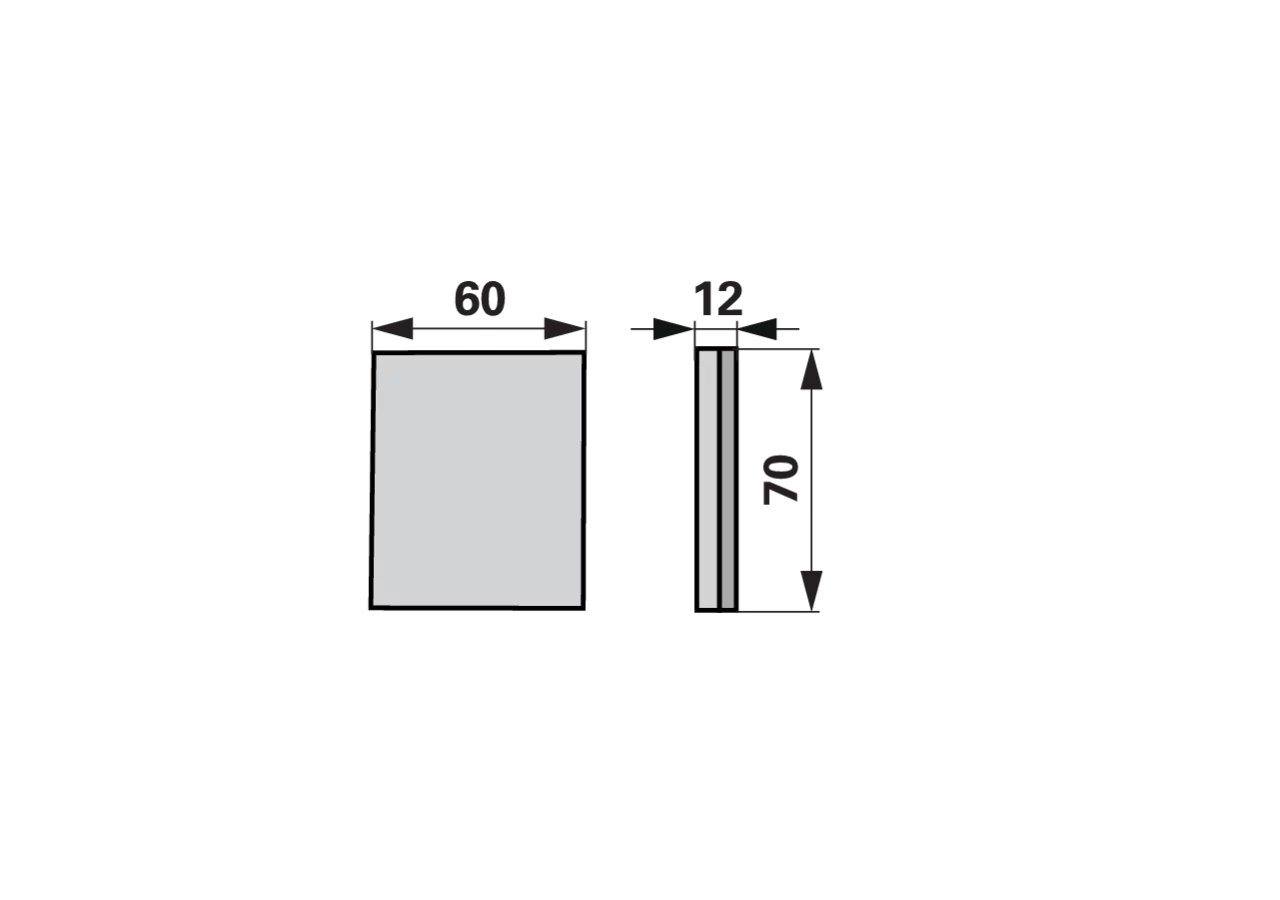 Verschleiβplatte 70 x 60 x 12 mm AgriCarb