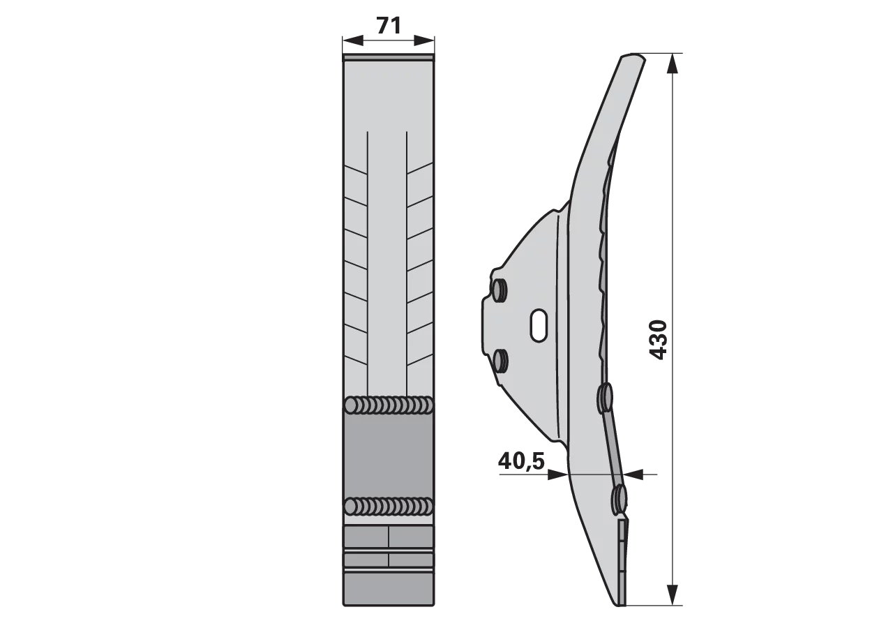 Scharspitze Hartmetall – passend für Quivogne VRR2070 AgriCarb