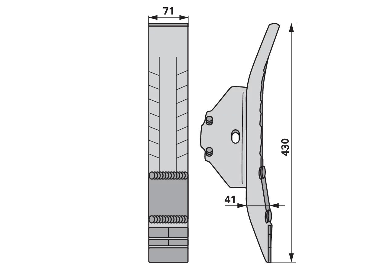 Scharspitze Hartmetall – passend für Quivogne VRR2080 AgriCarb