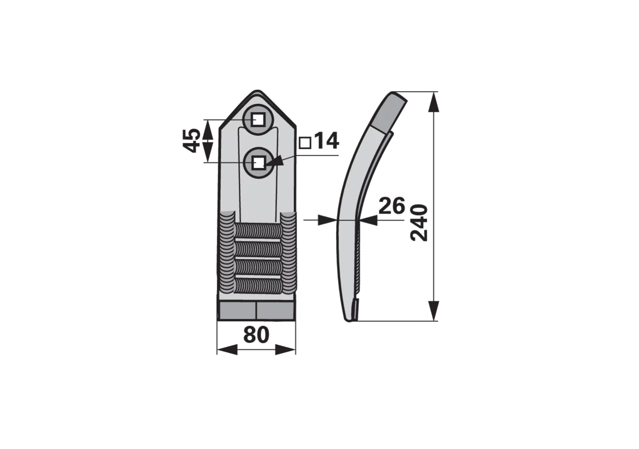 Scharspitze Hartmetall – passend für Kuhn 2217920 AgriCarb