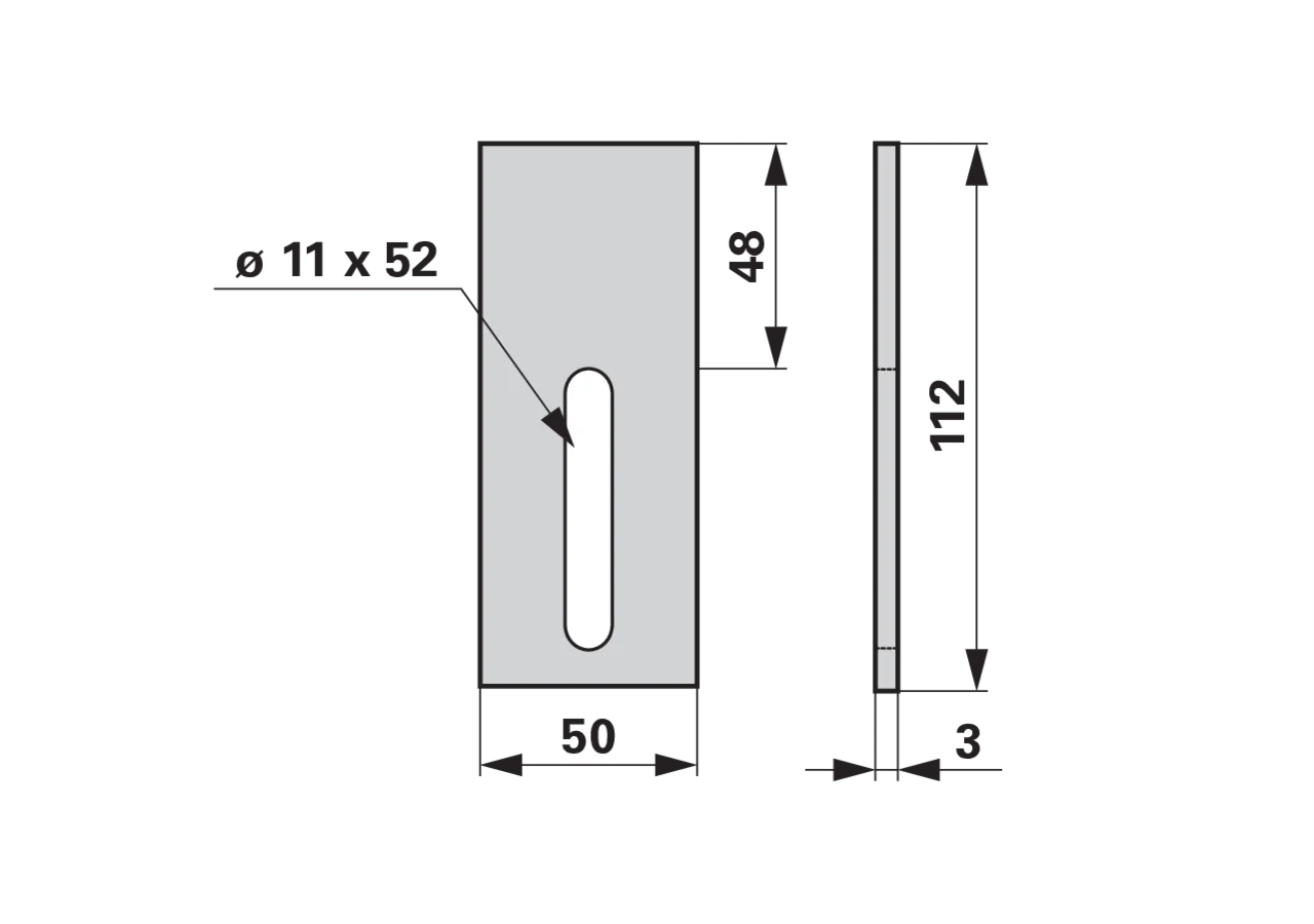Abstreifblech 50 x 12 x 3 mm GartenShop24