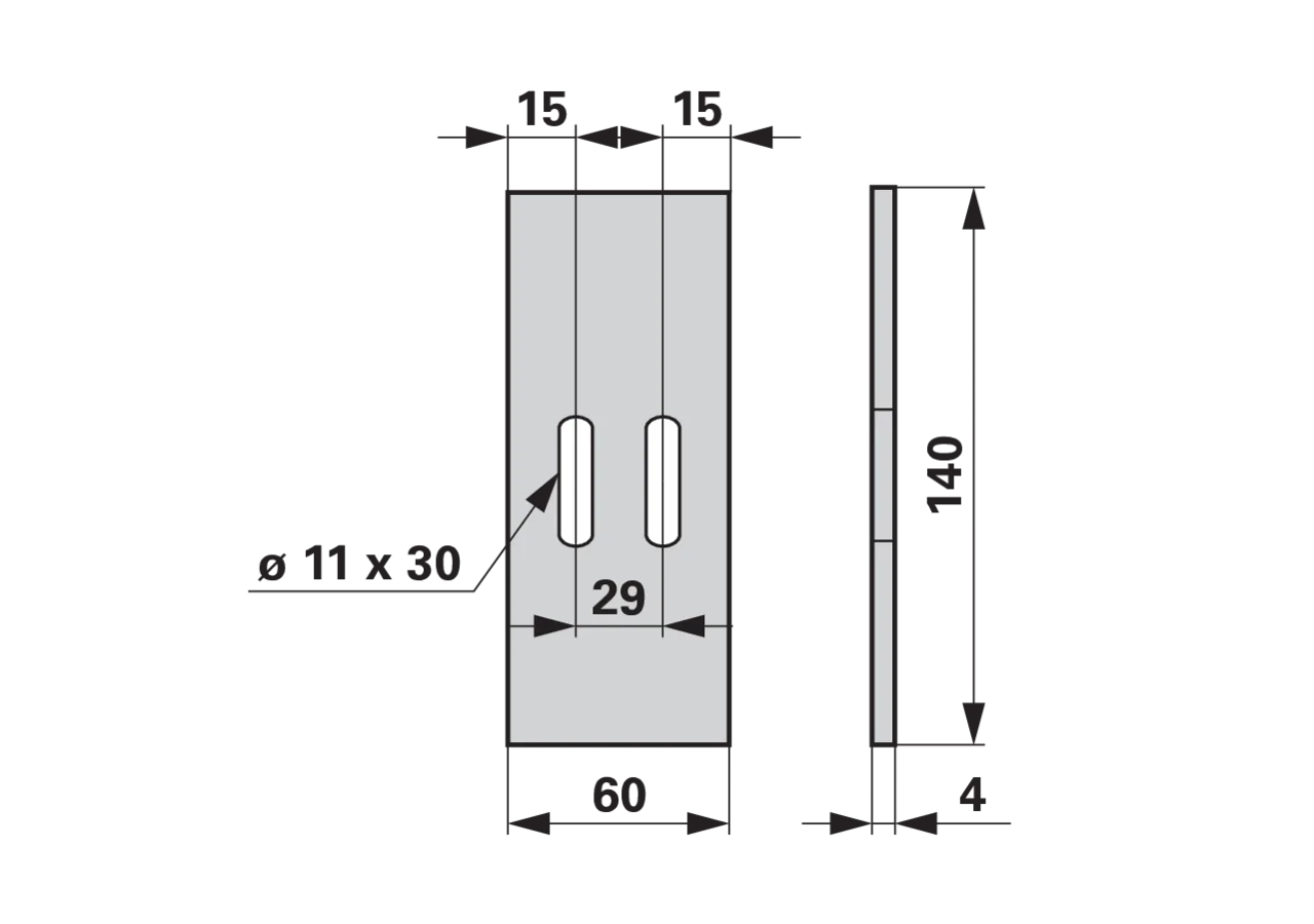 Abstreifblech 60 x 140 x 4 mm GartenShop24