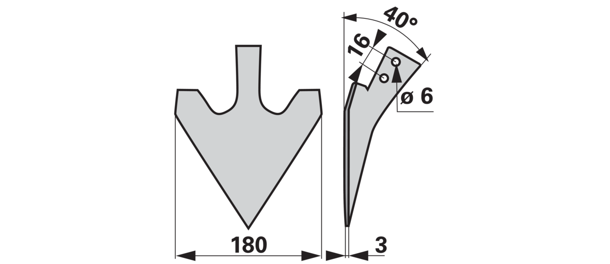 Hackschare 180 mm für Spannstiftbefestigung anstelle von Einböck ERS180 15-104S GartenShop24 - Hochwertige Gartengeräte